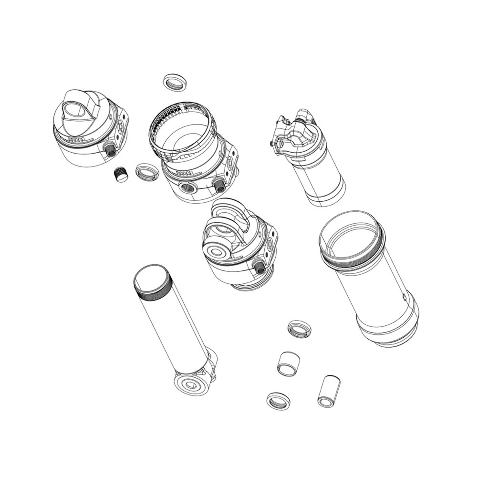Rock Shox Rear Shock Tune Assembly - Super Deluxe Air C-Generation (2023+)