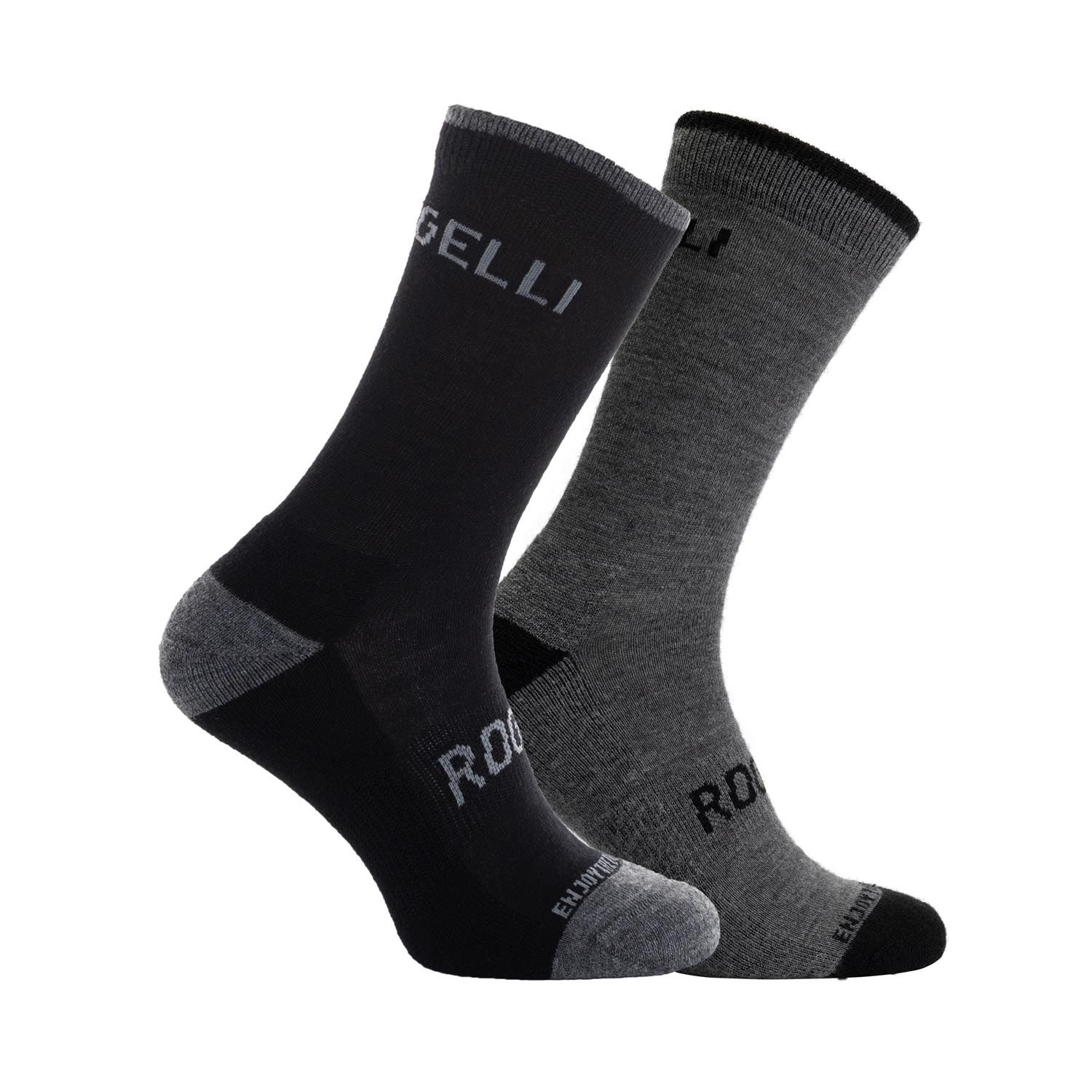 Rogelli Core - Strømper 2 pak - Vinter - Uld - Sort - Str. S (36-39)