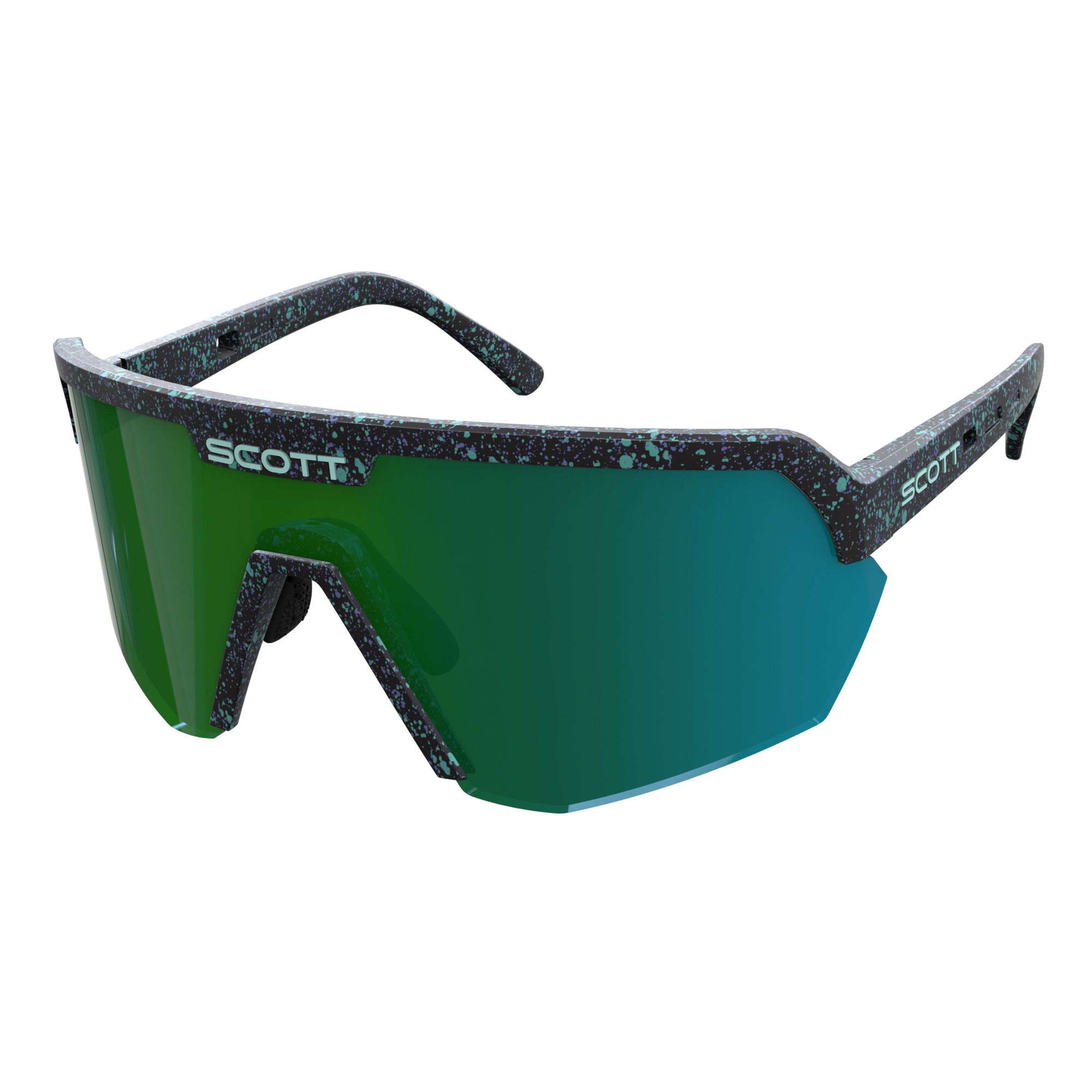 SCOTT Sport Shield Cykelbriller Sort Terrazzo/Grøn Krom