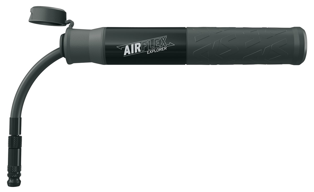 SKS Airflex Explorer Minipumpe 205mm 5bar/73psi Almindelig & Racerventil - Sort