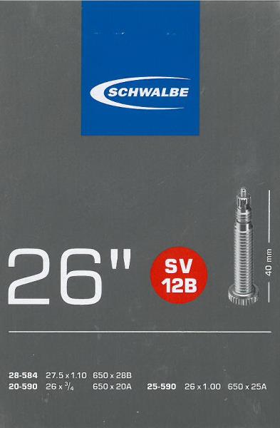 Schwalbe slange 26 x 1.1/8 med 40mm lang Racerventil SV12B