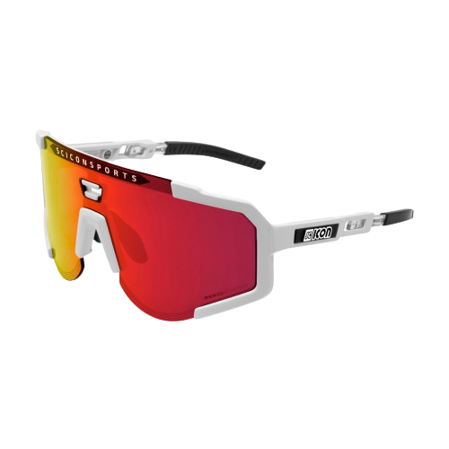 Scicon Aeroscope cykelbriller White Gloss Multimirror Red