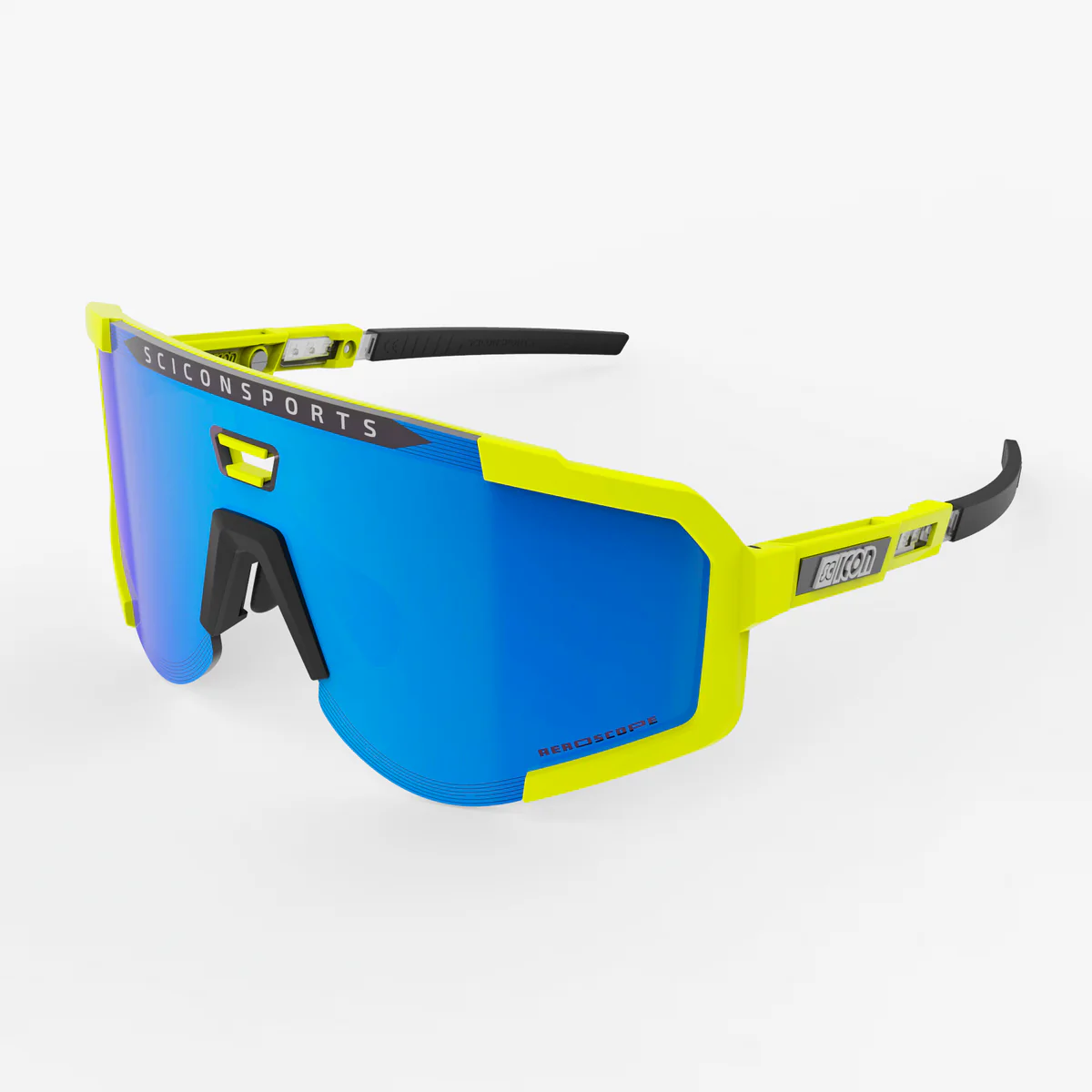 Scicon Aeroscope cykelbriller yellow fluo/multimirror blue