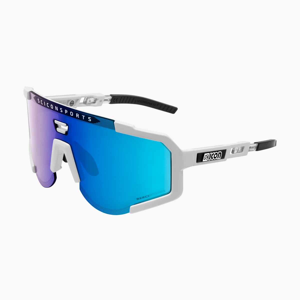 Scicon Aeroscope - Cykelbrille - Multimirror Blue / White Gloss