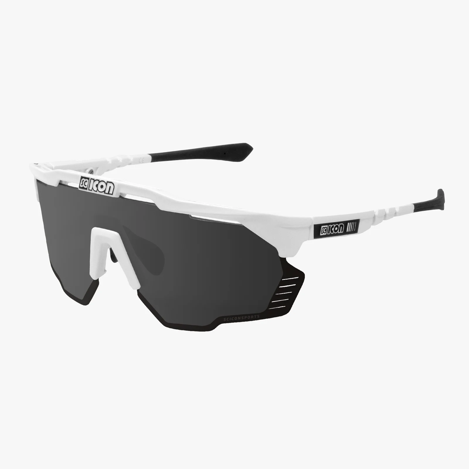 Scicon Aeroshade Kunken cykelbriller hvid/multimirror silver