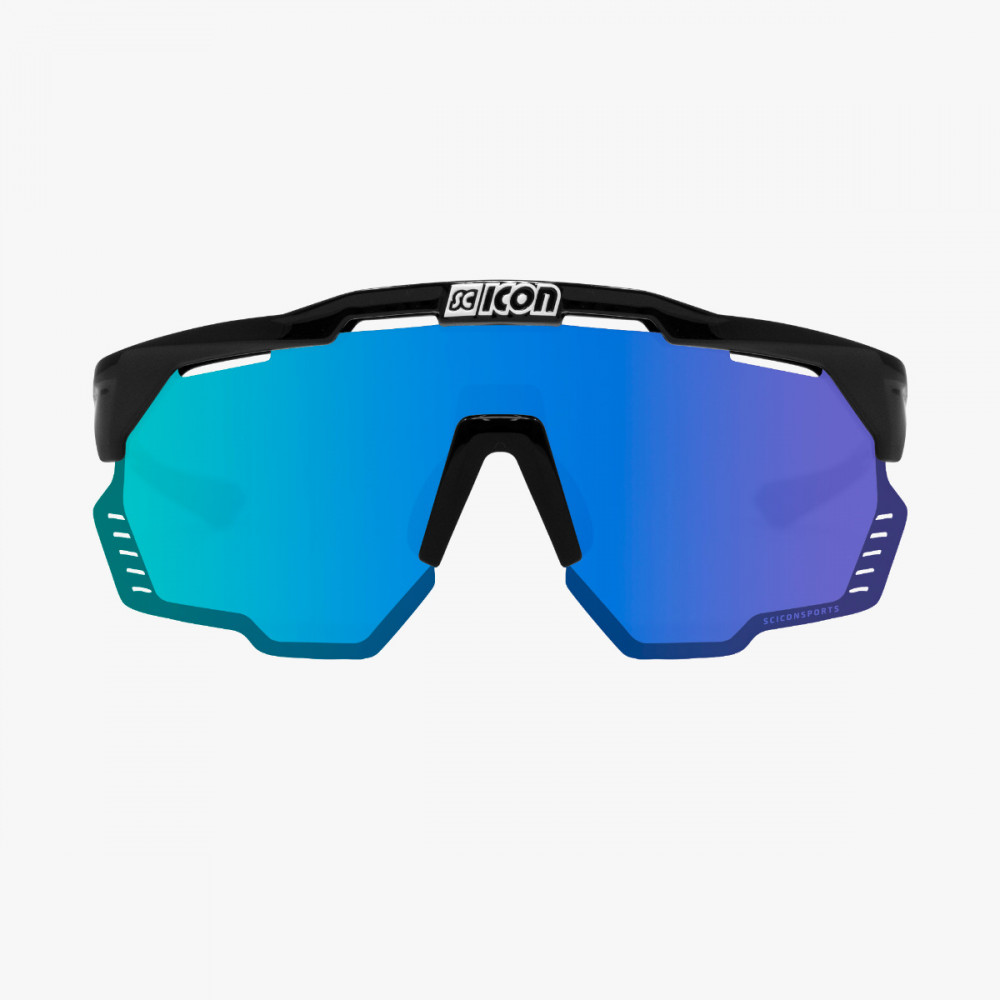 Scicon Aeroshade Kunken - Cykelbrille - Multimirror Blue / Black Gloss