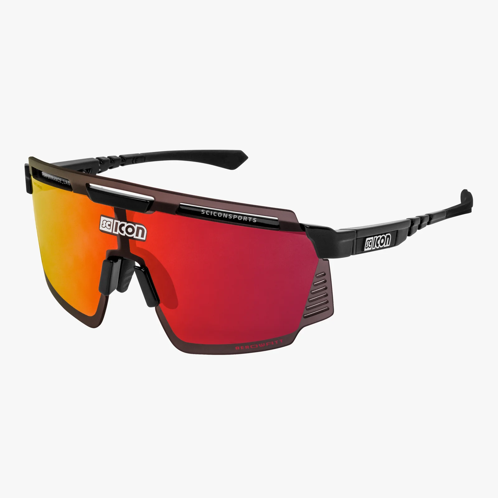Scicon Aerowatt Foza cykelbriller sort/multimirror rød