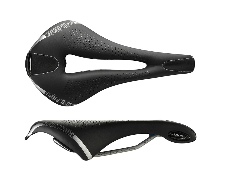 Selle Italia MAX FLITE BOOST GEL SUPERFLOW L sadel TI 316 rør 7, fiber-tek, sort (NEW) (L3)