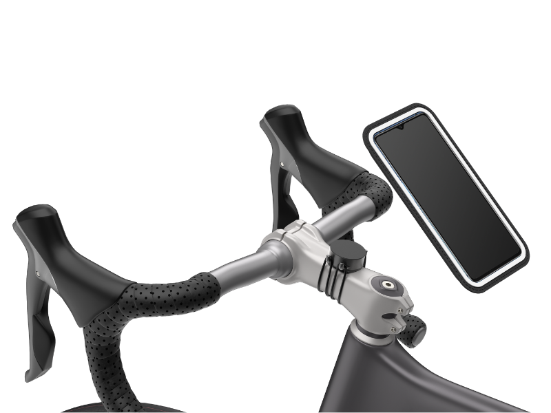 SHAPEHEART bike styrtaske mobilcover til telefon i cykel/motorcykel/scooter, str. XL 16,8 cm (NEW) (SHP-BIKEAMZ-XL)