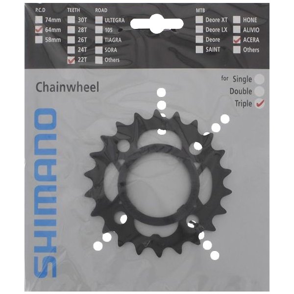 Shimano Acera - 22 tands klinge MTB - BCD64 - Sort - FC-M361