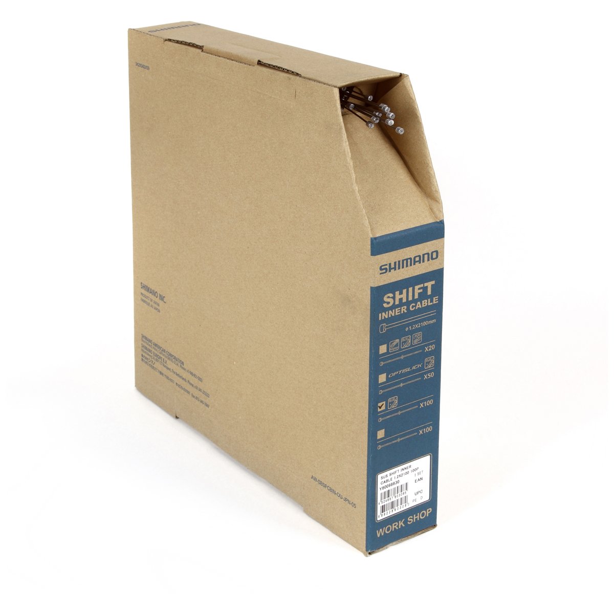 Shimano Shift Inner Cable Sus Box 1.2x2100mm Semi Bulk 100pcs - Cykelreservedele