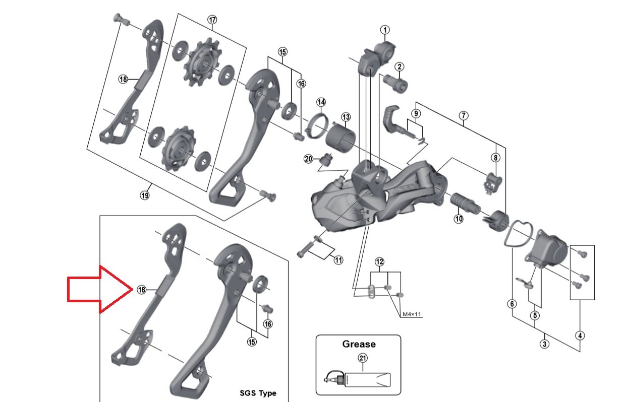 Shimano inderplade - Passer til Shimano XTR bagskifter - RD-M9050-SGS