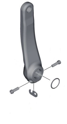 Shimano XT - Pedalarm venstre side til FC-M8000 - 175mm lang - Splined fit