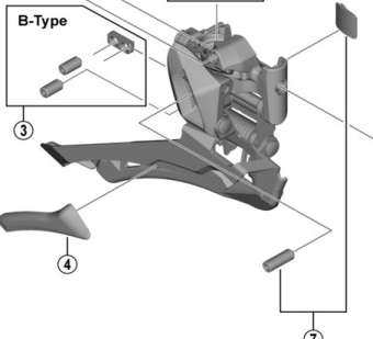 Shimano Ultegra - Inder slidplade til forskifter - FD-R8000
