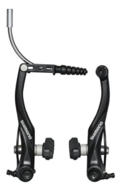 Bremseklo Shimano Alivio V-bremse Sort til bag med fast bremsesko