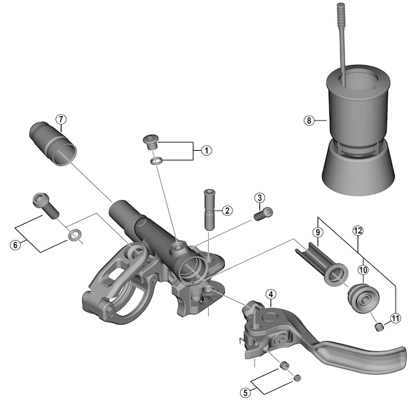 Shimano XTR Membranenhed til bremsegreb model BL-M9120