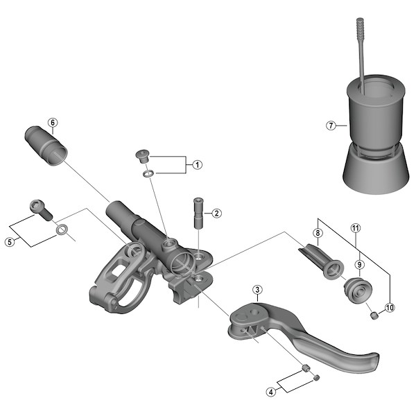 Shimano XTR membranenhed til bremsegreb model BL-M9100