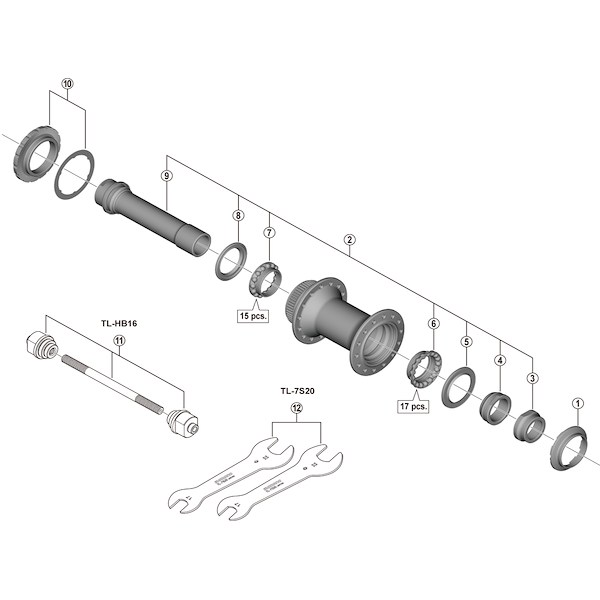 Shimano XTR aksel enhed til fornav model HB-M9110