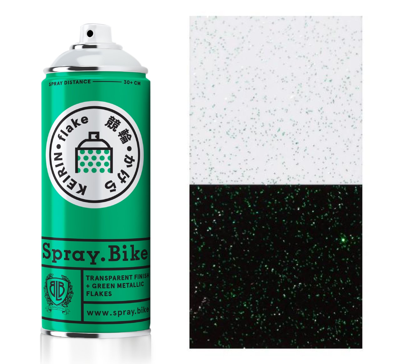 Spray.Bike Klarlak med grønt glimmer effekt 400 ml