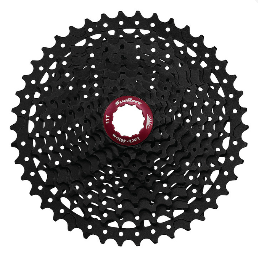 Sunrace CSMX3 - Kassette 10 gear - 11-42 tands - MTB - Til Shimano eller Sram - Sort
