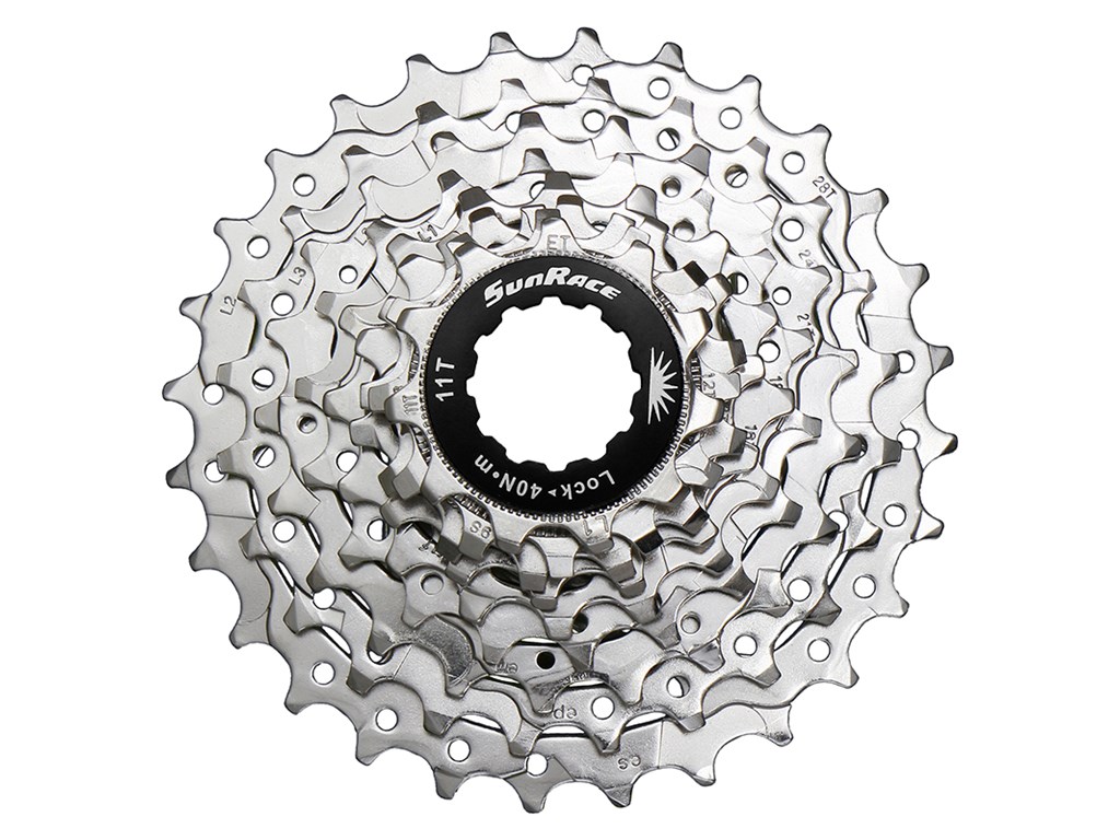 Sunrace CSR91 - Kassette 9 gear - 11-28 tands - Road - Til Shimano eller Sram - Nickel