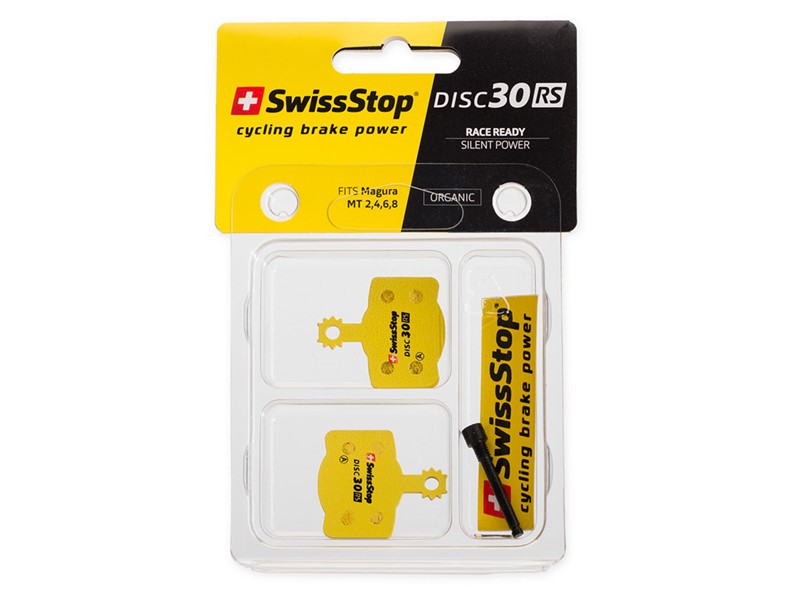 SWISSSTOP skivebremseklods Disc 30 RS Magura MT 2, MT 4, MT 6, MT 8, Campagnolo Road organisk 1 sæt (2 klodser)