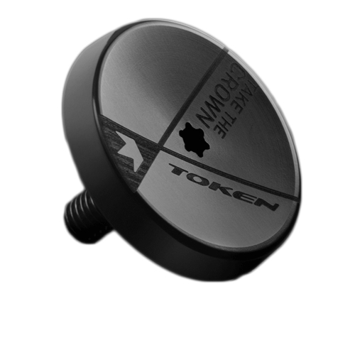 Token top cap sort med bolt og spacer