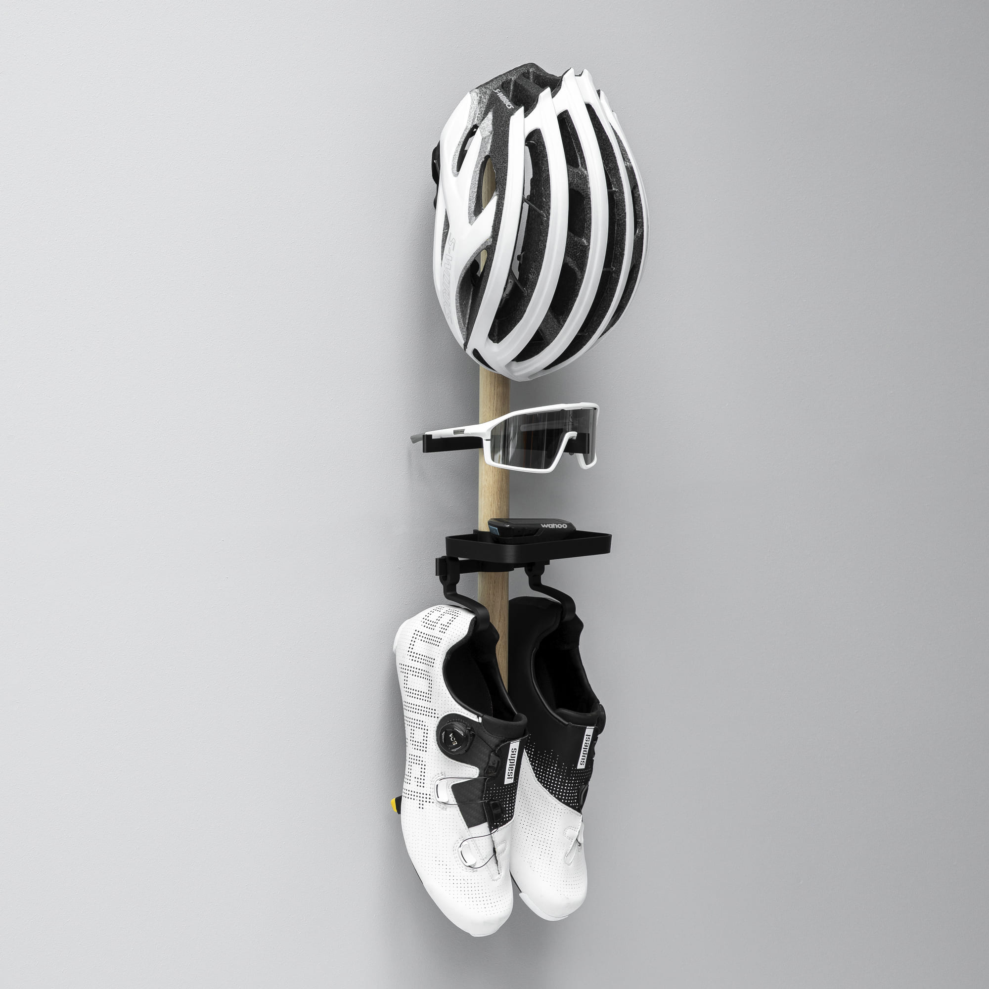 Tons Rack B- Til Sko, Cykelbriller & Hjelm Med Bakke - Naturlig Eg