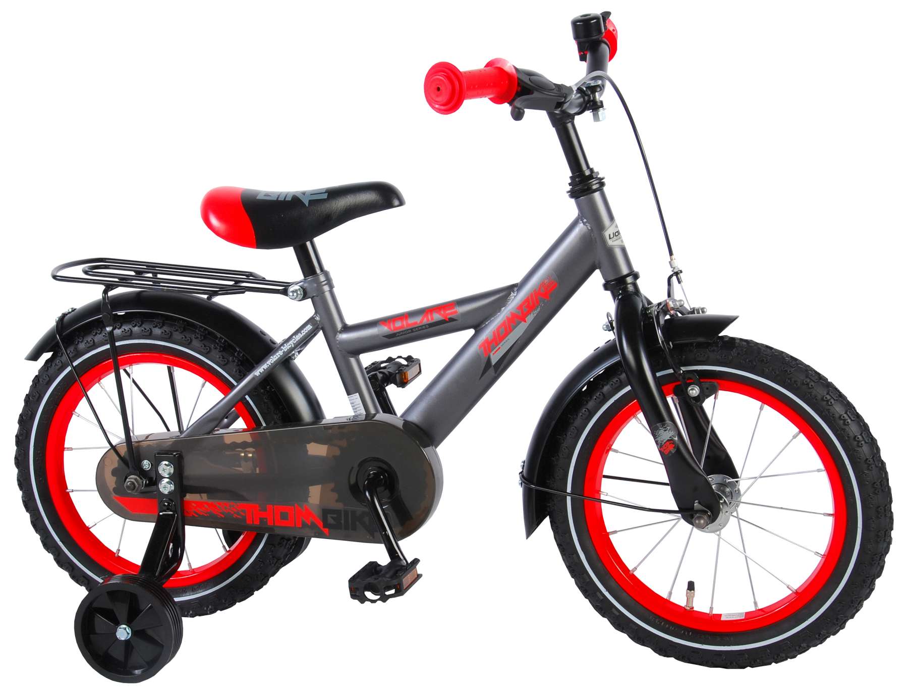 Volare Thombike 14 støttehjul | City Volare Thombike grå 14 drengecykel med støttehjul | City