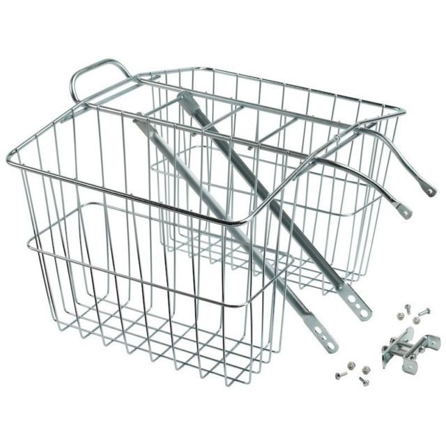 Wald bagagebærer med kurve sølv large