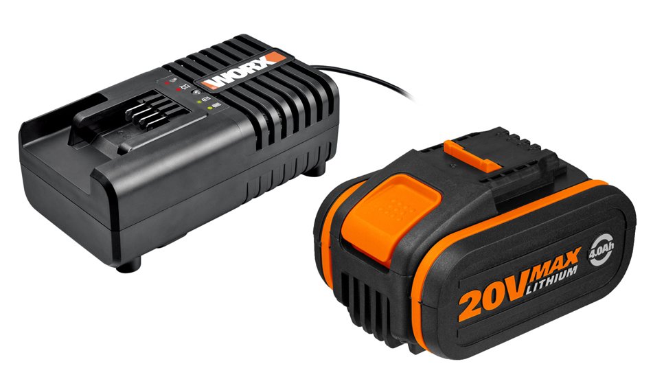 Worx 20V Batteri 4Ah med Lader - 699,00 : Cykelgear.dk - Cykelgear.dk