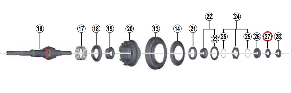 Shimano låseskive højre side Nexus 7