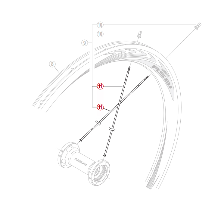 Eger til Shimano RS81 C50 forhjul 267,5 mm