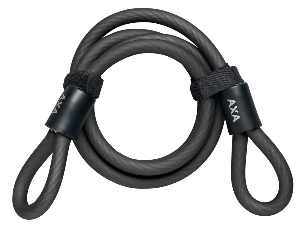 AXA Double Loop 120/10 - Dobbelt loop-kabel - 120 cm - Sort