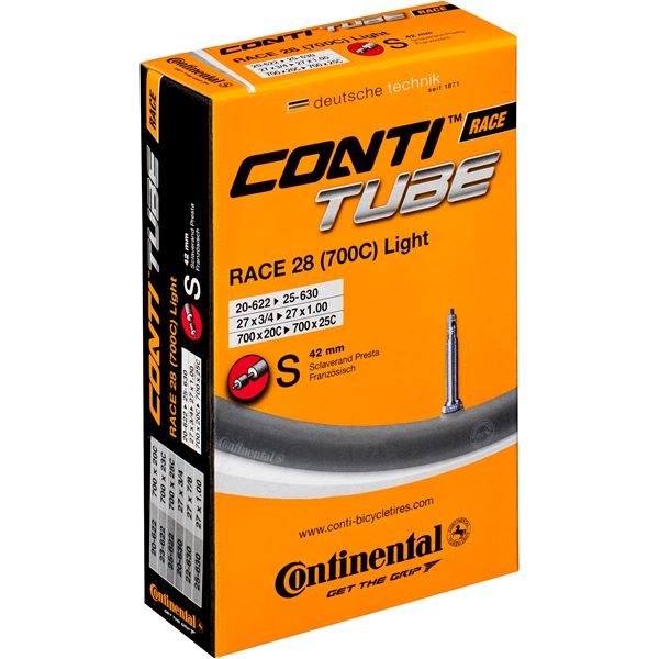 Continental Race 28 Light - Cykelslange - Str. 700x20-25c - 42 mm racerventil