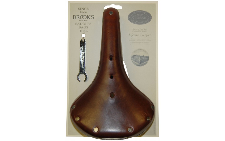 Brooks Siodelko BROOKS FLYER, Brown, Steel Rail, Waga 860g, Linia Leather (NEW)