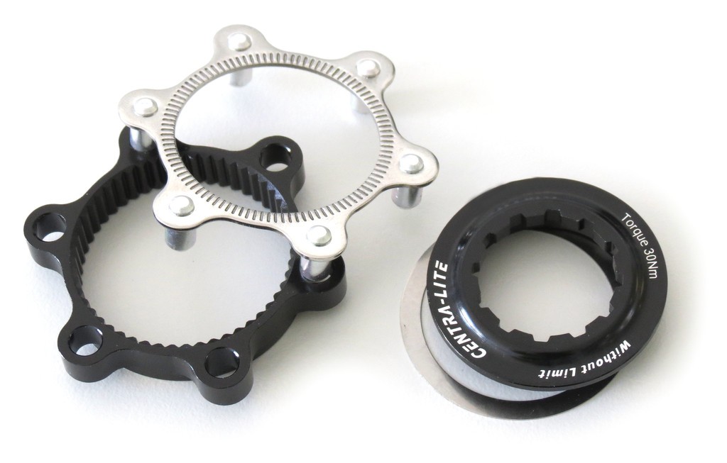 XLC Adapter kit til Rotor - Centerlock til 6-huls - Sort/sølv
