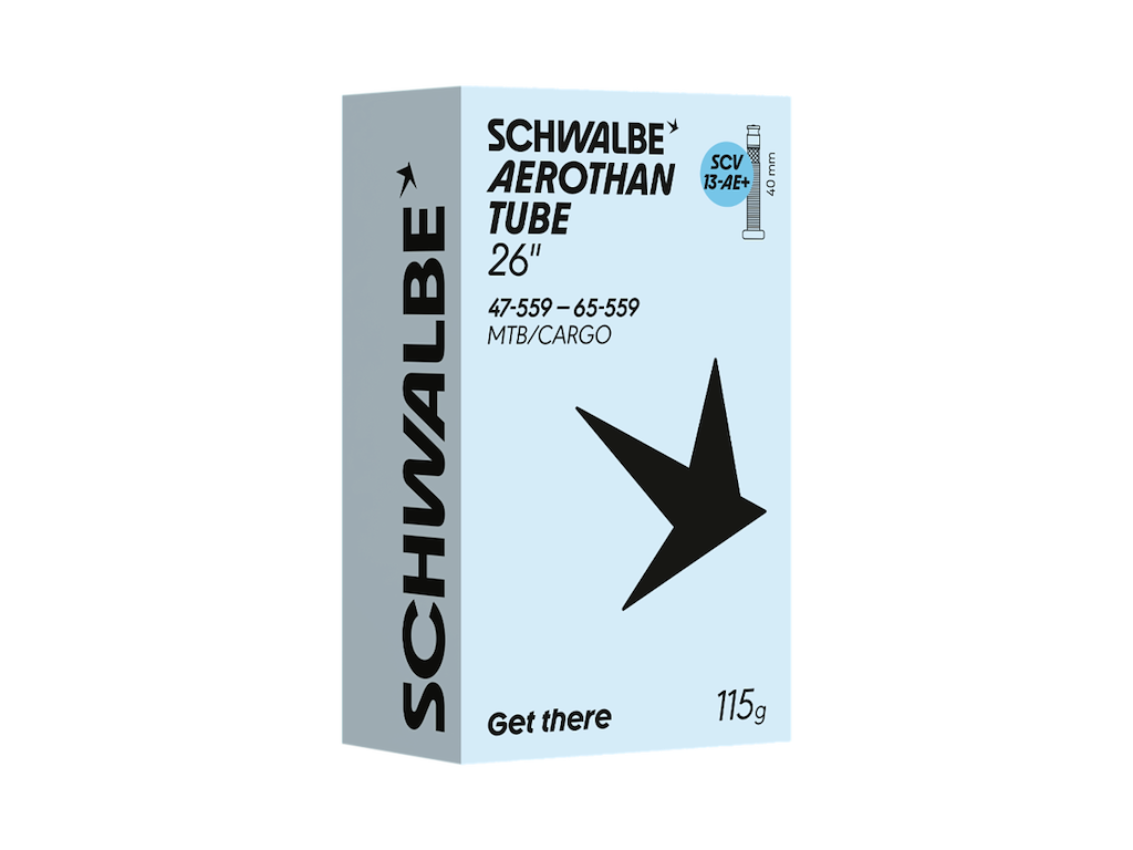 Schwalbe Aerothan Plus slange 26" (47/65-559) med SCV Clik ventil - SCV13-AE+