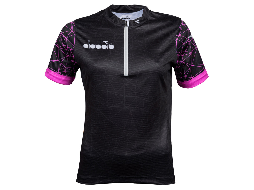 Diadora Agnes - Cykeltrøje med korte ærmer - Dame - Str. S - Sort med Pink