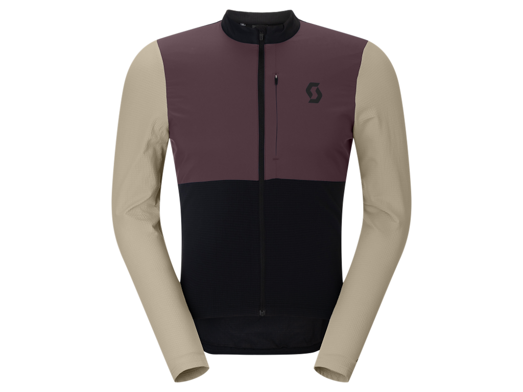 SCOTT Endurance Warm - Cykeltrøje - Lange ærmer - Herre - Sort/Cocoa Red - Str. S