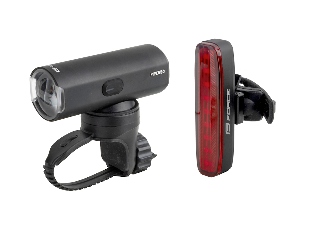 FORCE Pipe Lygtesæt - USB Opladelig - 550/50 Lumen