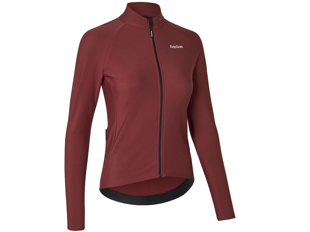 GripGrab Langærmet ThermaPace Termocykeltrøje til damer - Dark Red