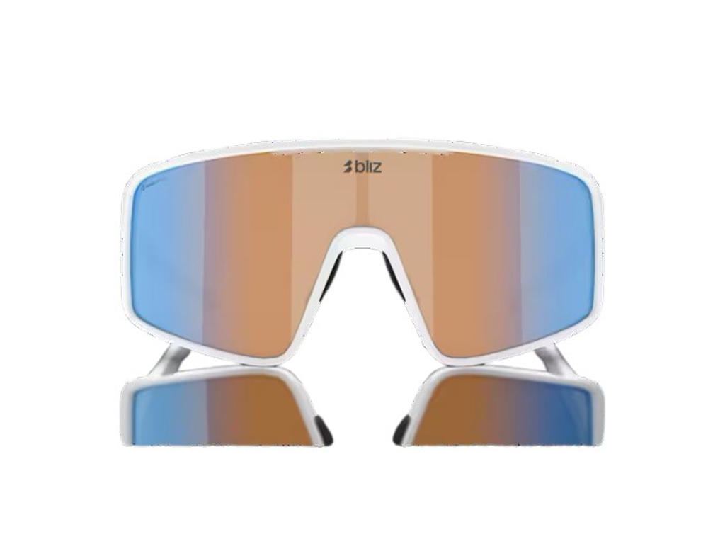 Bliz P001 Large (38) cykelbriller coral/orange mirror blue lens matte white