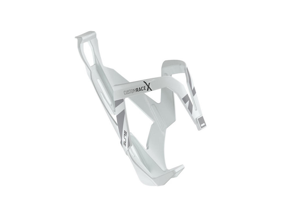 Elite Bottle Cage Custom RaceX White Glossy, Grey Graphic - Flaskeholder