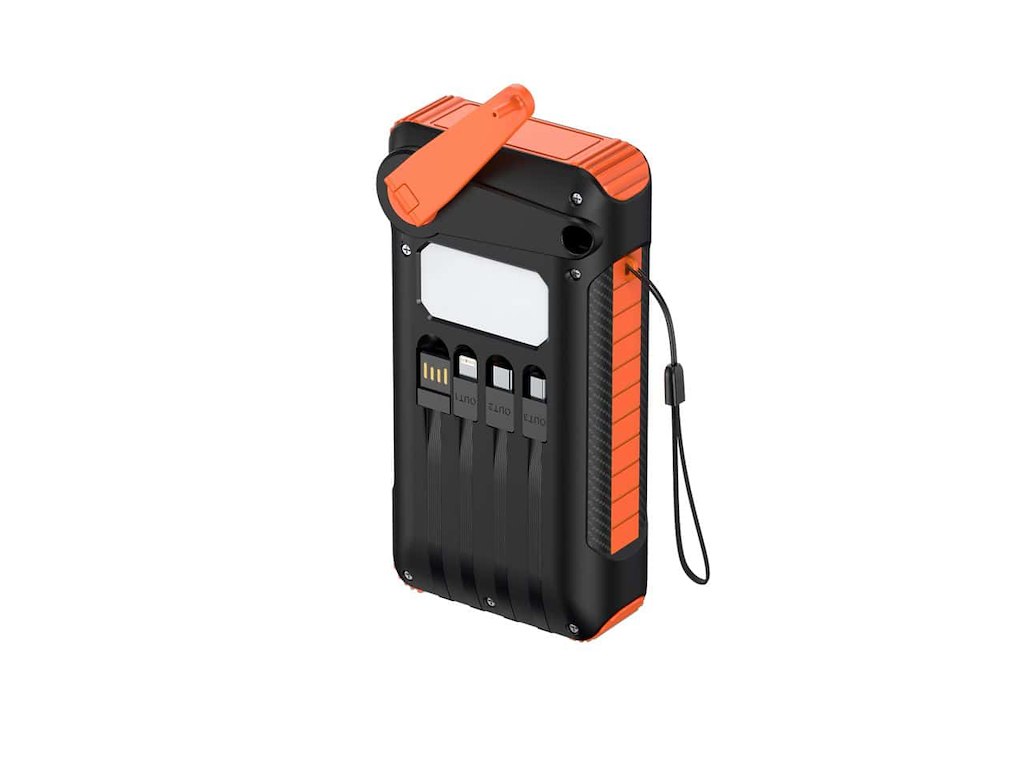 Powertrend Solcelle Powerbank - 10000mAh - med Håndsving