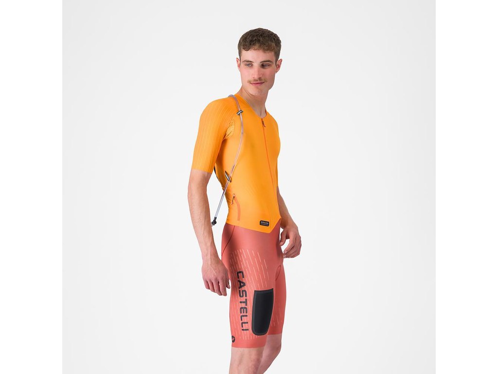 Castelli Unlimited Speedsuit korte ærmer vivid orange/hot sauce/black herre
