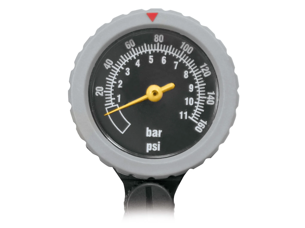 FORCE Hobby Fodpumpe - Med Manotmeter - 11 Bar/160 PSI - Sølv