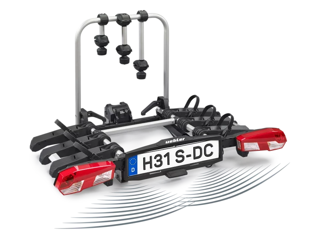 Uebler H31 S-DC Cykelholder til 3 cykler med 90 ° fold-down function og reverse driving control