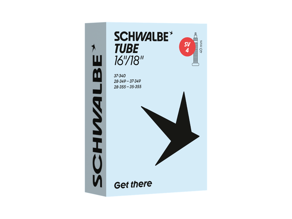 Schwalbe slange 16/18"x1,10-1,50 (28/37-340/355) med 40mm lang racerventil SV4