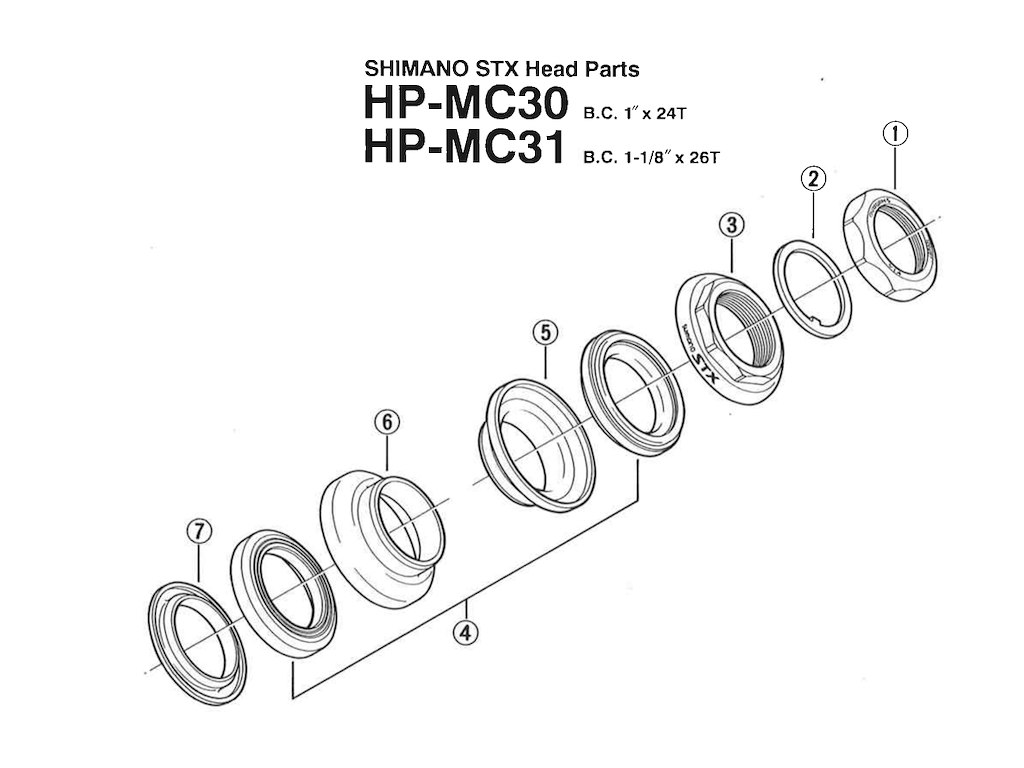 Shimano kuglering HP-MC31 1 stk. 1 1/8